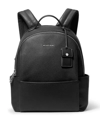 Michael Kors Sable Medium Pebbled Leather Backpack In Black
