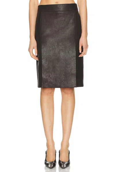 Ferragamo Leather Wrap Skirt In Brown