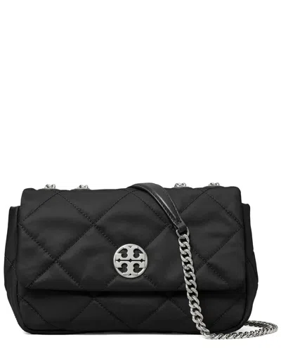 Tory Burch Willa Small Quilted Nylon Shoulder Bag In Black