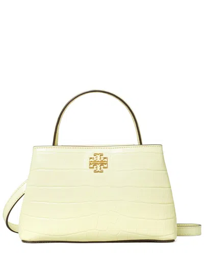 Tory Burch Britten Mini Embossed Leather Satchel In Yellow