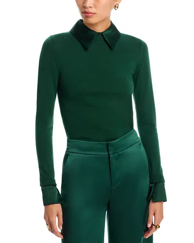 Alice And Olivia Porla Layered Look Sweater In Green