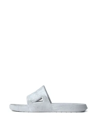 Salomon Summeride Logo-dbossed Slides In Silver