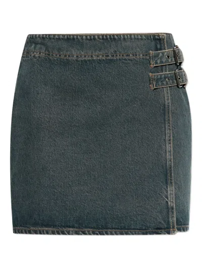 Samsoe & Samsoe Buckled Mini Skirt In Blue