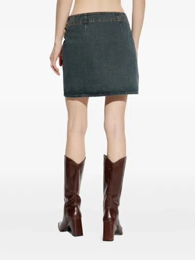 Samsoe & Samsoe Buckled Mini Skirt In Blue