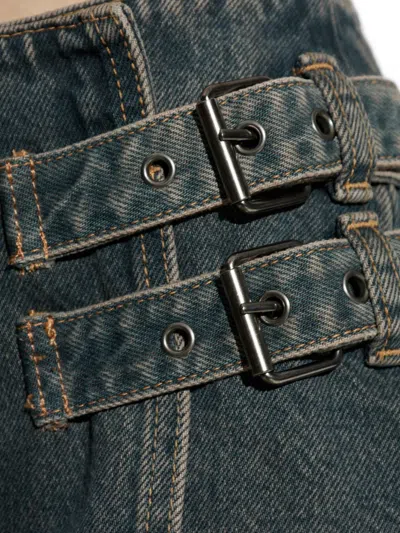 Samsoe & Samsoe Buckled Mini Skirt In Blue