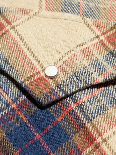 Dsquared2 Plaid Button-down Shirt With Chest Pockets In White