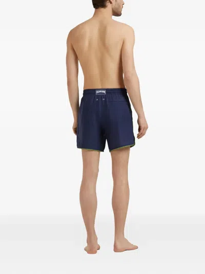 Vilebrequin Drawstring Piped-trim Swim Shorts In Blue