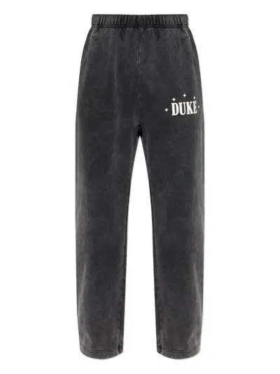 Duke & Dexter Mens Core Logo-print Cotton Jogging Bottoms Black In Gray