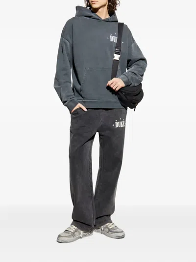 Duke & Dexter Mens Core Logo-print Cotton Jogging Bottoms Black In Gray