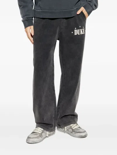 Duke & Dexter Mens Core Logo-print Cotton Jogging Bottoms Black In Gray