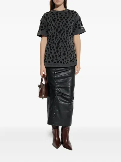 Avavav T-shirt Distressed Black Clothing In Gray