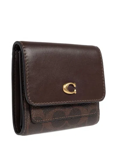 Coach Mila Logo Pattern Wallet In Neutral