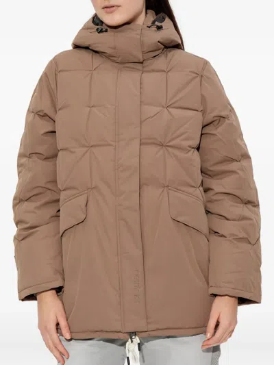 Rethinkit Studios Hooded Quilted Parka Coat In Multi