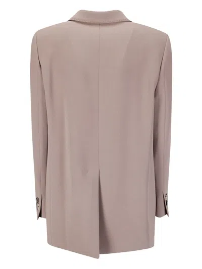 Alberto Biani Single-breasted Jacket With Classic Collar And Structured Fit In Nude
