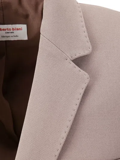 Alberto Biani Single-breasted Jacket With Classic Collar And Structured Fit In Nude