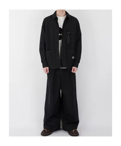 And Wander Cordura Cotton Ripped Shirt Jacket In Black