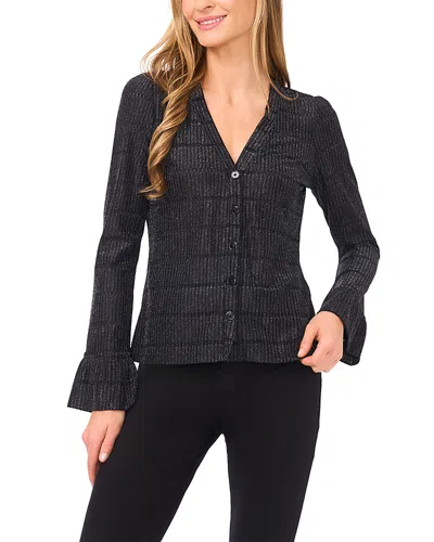 Cece Women's Long Sleeve V-neck Cardigan Knit Top In Gray