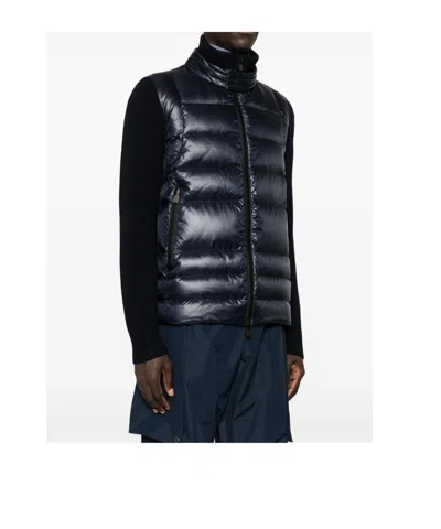 Moncler Grenoble Padded Wool Zip-up Cardigan Clothing In Black