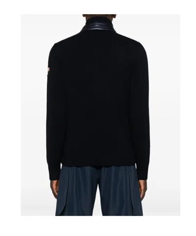 Moncler Grenoble Padded Wool Zip-up Cardigan Clothing In Black