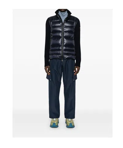 Moncler Grenoble Padded Wool Zip-up Cardigan Clothing In Black