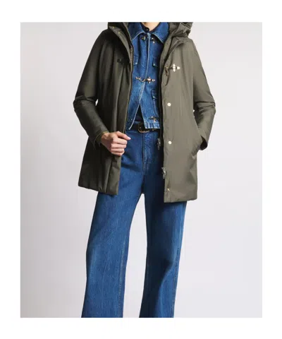 Fay Toggle Coat Tecnico Db Front Staccabile Jacket In Gray