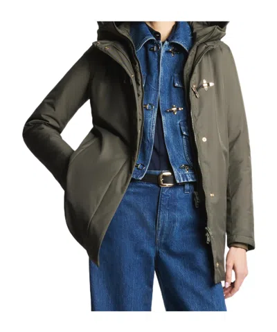 Fay Toggle Coat Tecnico Db Front Staccabile Jacket In Gray