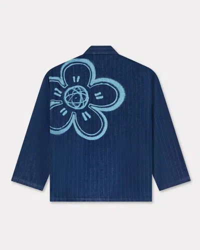 Kenzo ' X Futura 2000' Kimono Jacket In Japanese Denim In Blue