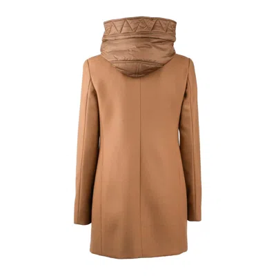 Fay Toggle Coat Db Front Nylon In Brown