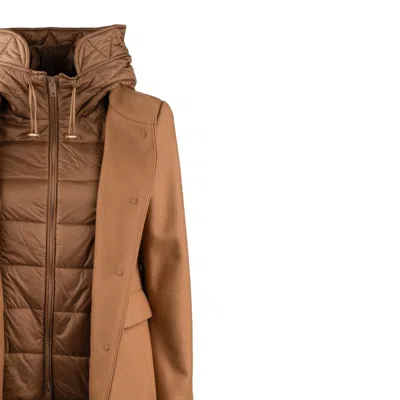 Fay Toggle Coat Db Front Nylon In Brown