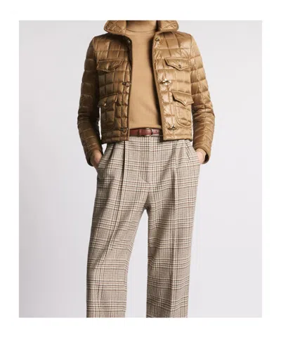 Fay 3 Hooks In Technical Checkered Fabric In Gold