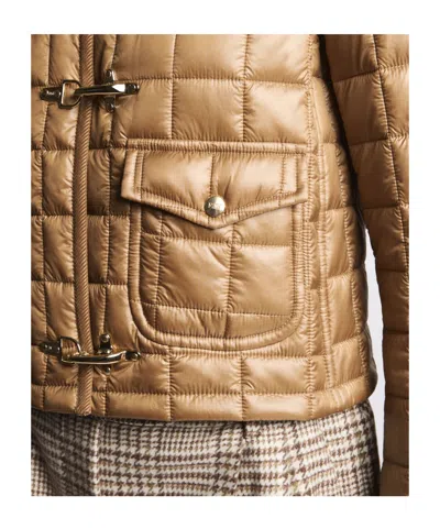 Fay 3 Hooks In Technical Checkered Fabric In Gold