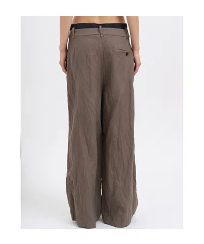 Masnada Drawstring Casual Pants In Brown