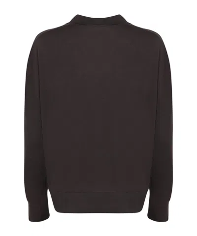 Incotex Polo-neck Long-sleeve T-shirt In Brown