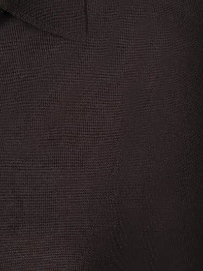 Incotex Polo-neck Long-sleeve T-shirt In Brown