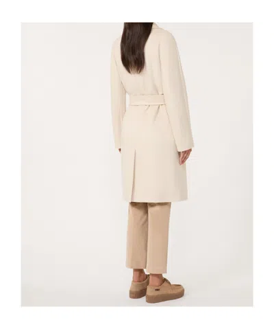Weekend Max Mara Wool Wrap Coat In White