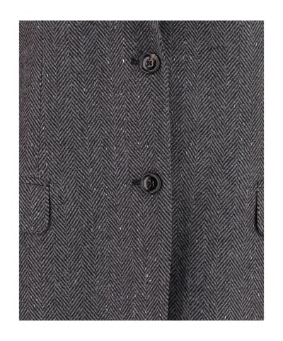 Tagliatore Women Black Single-breasted Blazer, Xs Luxury Blazers For Women Darveys In Gray