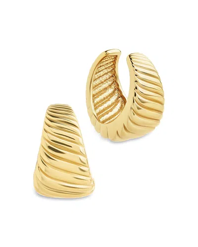Sterling Forever Beth Twisted Ear Cuffs In Gold