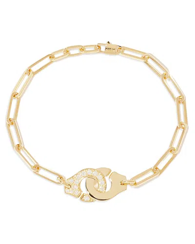Dinh Van Diamond Handcuff Chain Link Bracelet In Gold