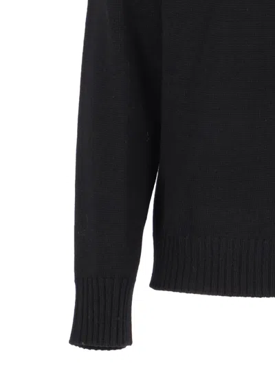 Ballantyne Turtleneck Pullover In Fine Knit Wool In Black