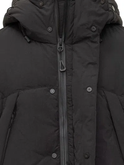 Jg1 Yves Salomon Black Hooded Down Jacket In Black