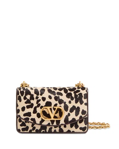 Valentino Garavani Vain Small Cow-print Leather And Calf-hair Shoulder Bag In Multi