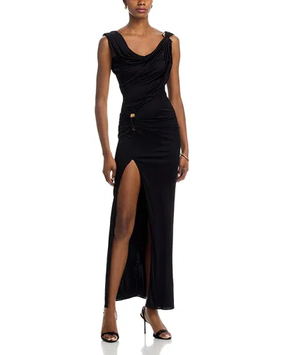 Versace Liquid Maxi Dress In Black