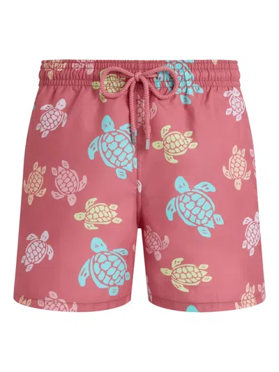 Vilebrequin Drawstring Turtles Swim Shorts In Pink