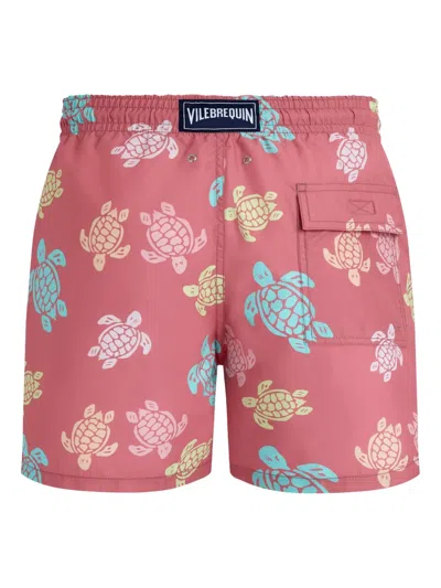 Vilebrequin Drawstring Turtles Swim Shorts In Pink
