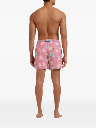 Vilebrequin Drawstring Turtles Swim Shorts In Pink