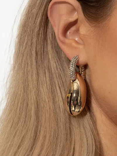 Tory Burch Huggie-fastening Drop Earrings In Gold