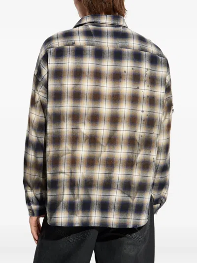 Misbhv Plaid Ripped Shirt In Black