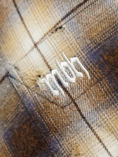 Misbhv Plaid Ripped Shirt In Black