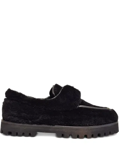 皮草边饰乐福鞋