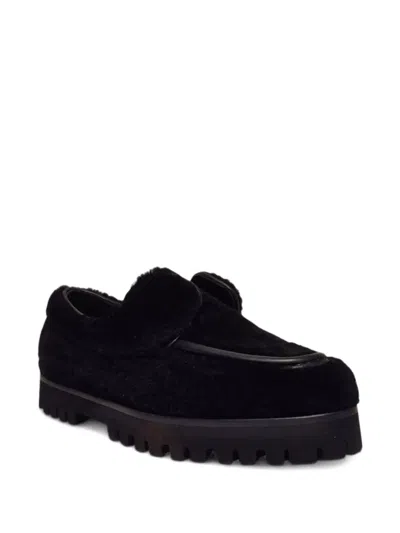 皮草边饰乐福鞋